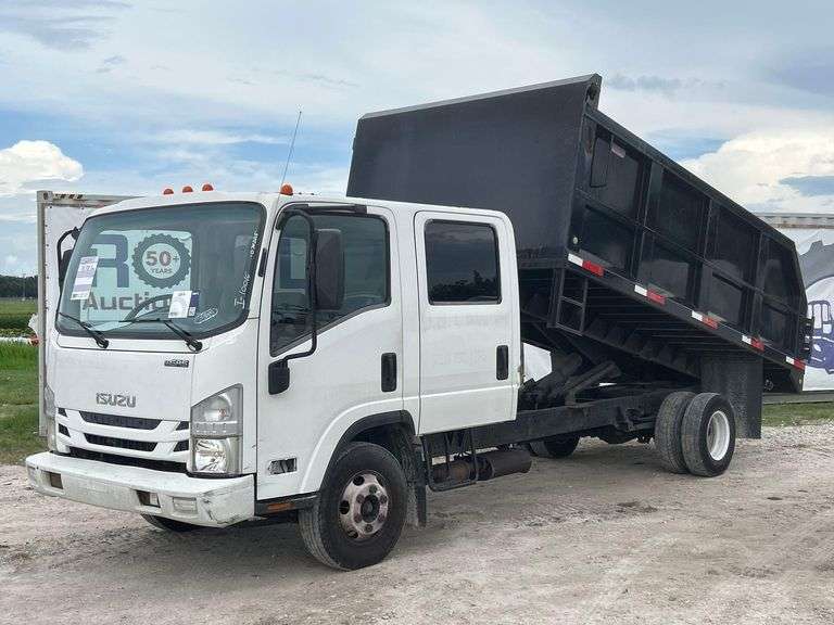 2017 Isuzu NPR Crew Cab 14FT Landscape Dump Truck