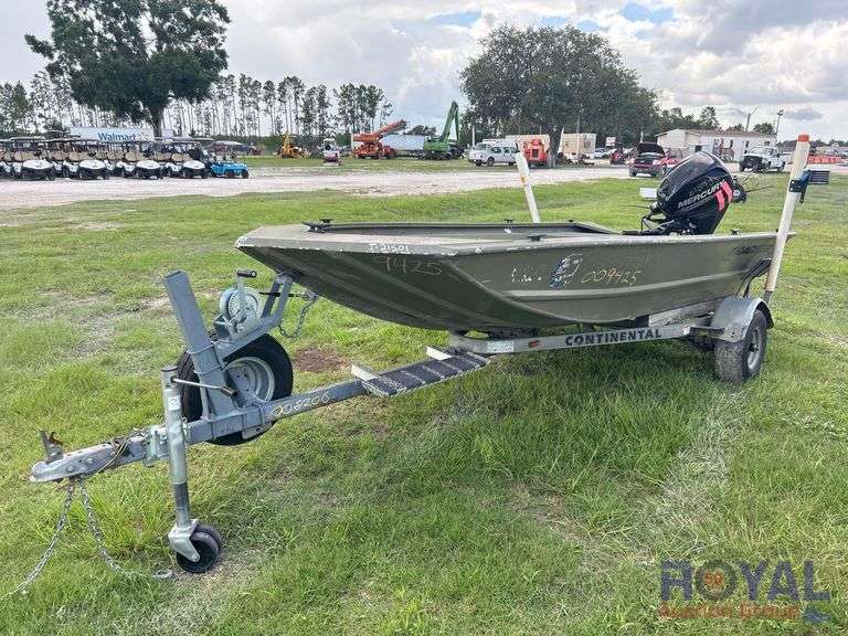 2016 Tracker Marine 14ft Jonboat with 16ft Boat Trailer