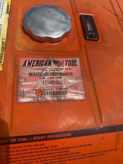 American Tool ATT7500D12GAL Diesel Generator