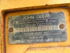2012 John Deere 450J LGP Crawler Tractor Dozer