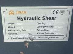 2024 Jisan JS280RT Rotating Hydraulic Demolition Shear Excavator Attachment