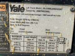 Yale GLC050LXNVAE087 5,000lbs Propane Cushion Tire Forklift