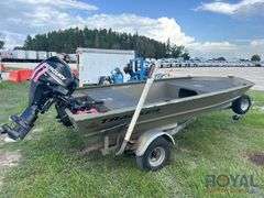 2016 Tracker Marine 14ft Jonboat with 16ft Boat Trailer