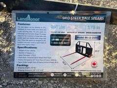 2025 LandHonor BS-12-2500G Bale Spears Skid Steer Attachment