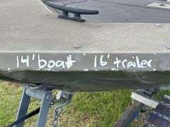2016 Tracker Marine 14ft Jonboat with 16ft Boat Trailer