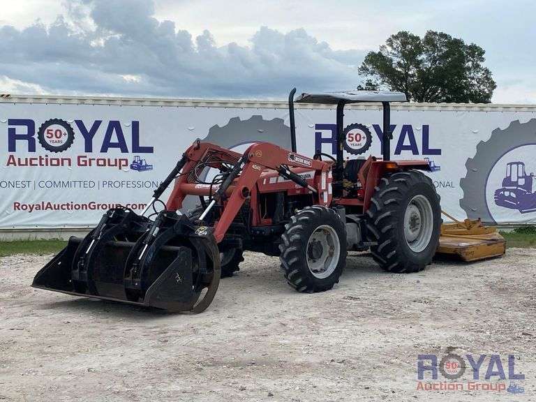 2007 Massey Ferguson 583 80HP Loader Utility Tractor w/ Brush Cutter