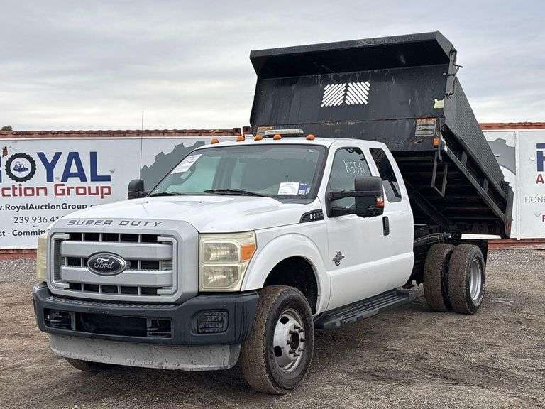 2012 Ford F-350 4x4 Ext. Cab Rugby HR-520 Mason Dump Truck