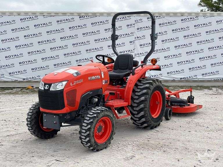 2019 Kubota L2501D 24HP 4WD Utility Tractor with Land Pride 72in Brush Cutter