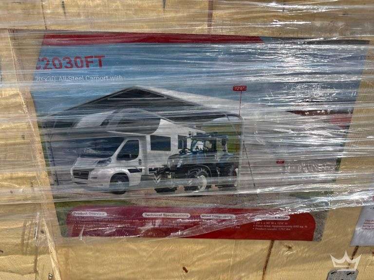 2026 20ft. x 30ft. Steel Carport with Enclosed Side Walls