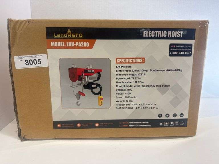 LAND HERO 220LB ELECTRIC HOIST