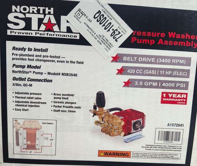 NORTH STAR PRESSURE WASHER PUMP ASSEMBLY