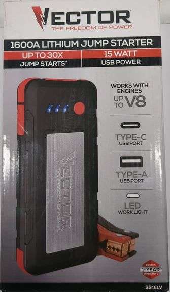 VECTOR 1600 AMP LITHIUM JUMP STARTER