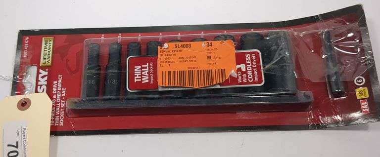 HUSKY 10 PC. 3/8" DRIVE THIN WALL DEEP WELL IMPACT SOCKETS ( SAE)