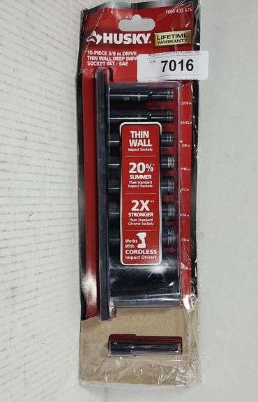 HUSKY 10PC SAE 3/8 DRIVE DEEP WELL SOCKETS