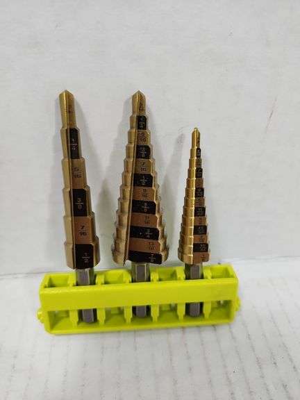 RYOBI 3PC TITANIUM STEP DRILL BIT SET