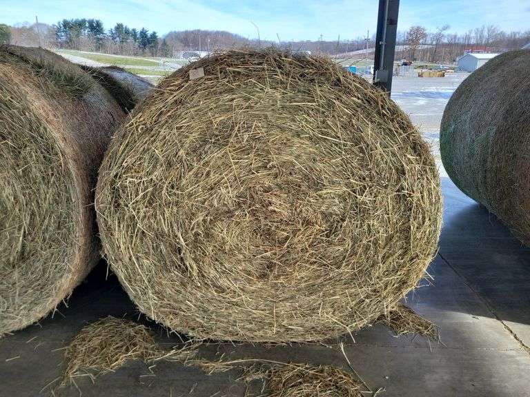 2 Round Bales 1st Grass (4x5) Stored Inside