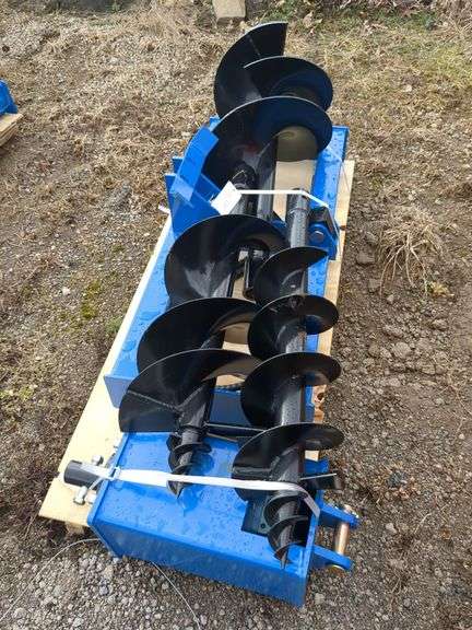 GIYI Skid Steer Auger attachment 8,12, and 16 inch bits