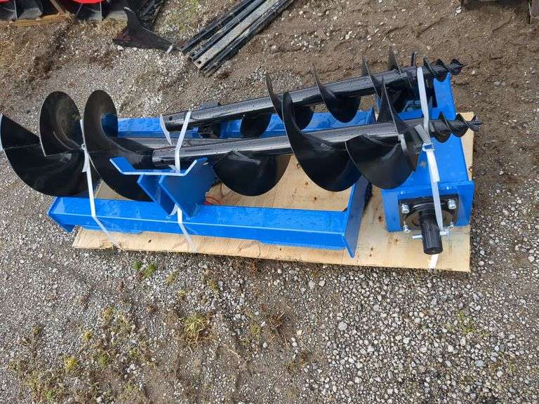 GIYI Skid Steer Auger attachment 8,12, and 16 inch bits