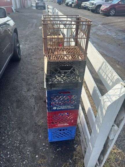 5 Milk Crates - 1 Metal - 4 Plastic