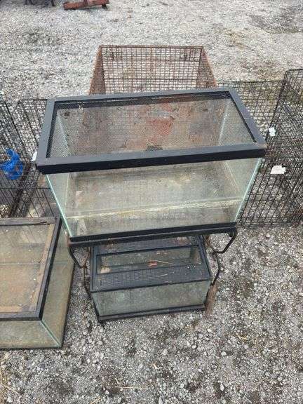 2 - 10 Gal Fish Tanks w/ Stand & Lids