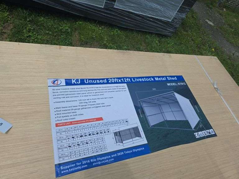 KJ 20FTx12FT Livestock Metal Shed