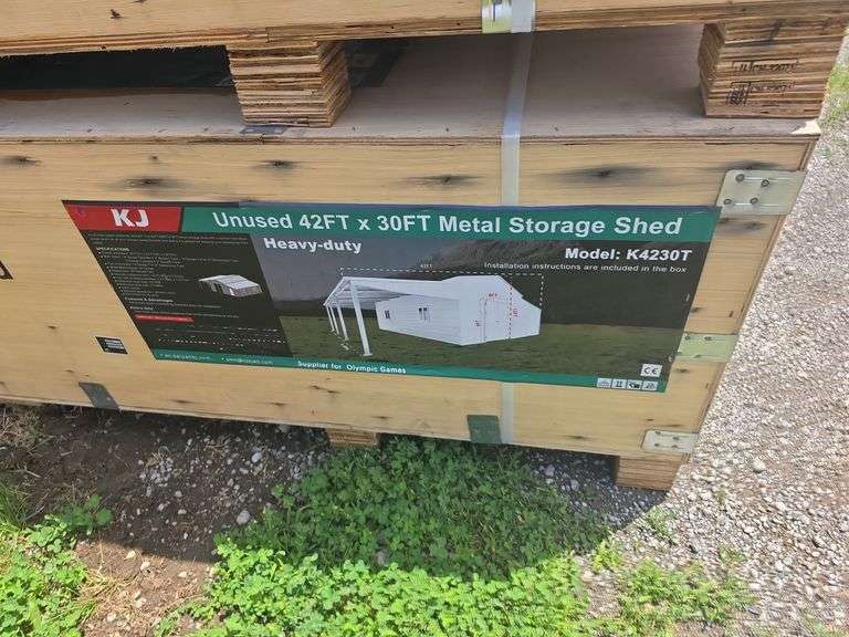 KJ 42FT x 30FT Metal Storage Shed