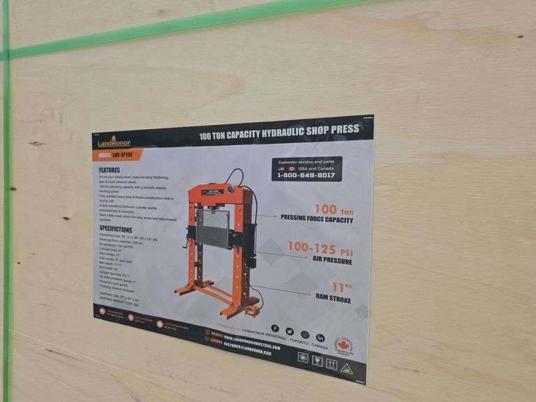 Wolverine 10 Ton Shop Press