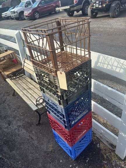 5 Milk Crates - 1 Metal - 4 Plastic
