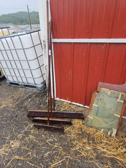 3 Wooden Push Brooms