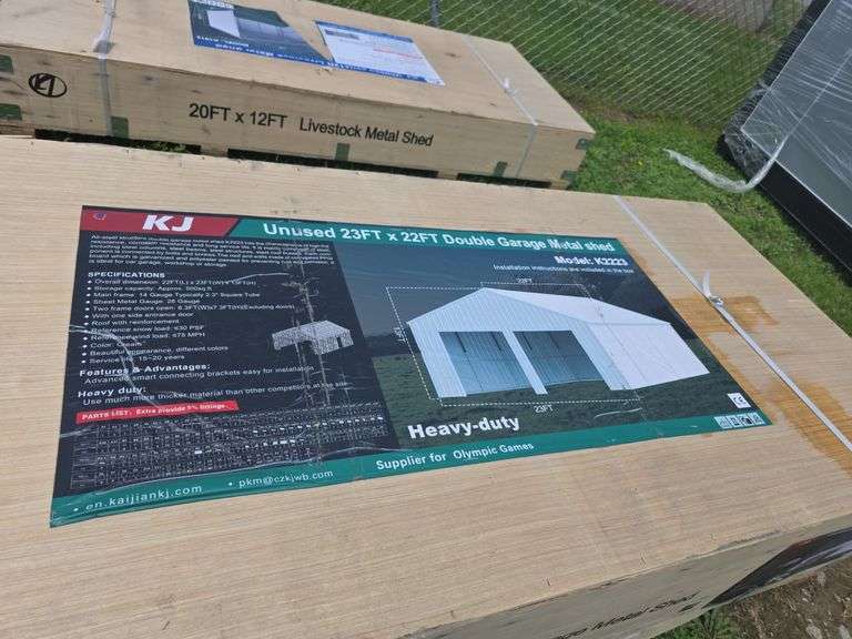 KJ  23ftx22ft Double Garage Metal shed
