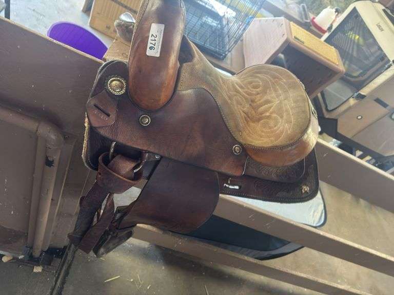 Heavy Made Western Saddle w/ Horse Conchos