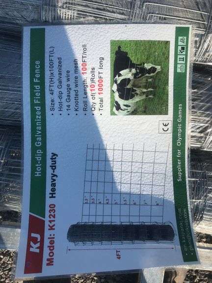 KJ 10 Rolls 4' x 100' Knotted Wire Mesh Fence