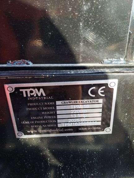 TPM 16 Mini Excavator w/ Pilot Controls, Hyd. Thumb & Blade
