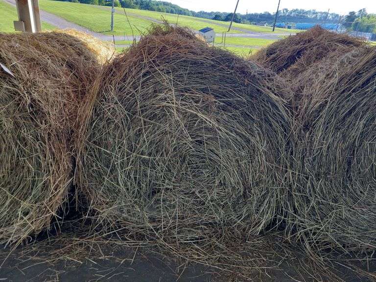 2 Round Bales 1st Mix Grass (4x4) Stored inside (2024)