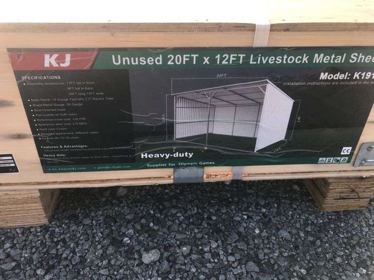 KJ  20FTx12FT Livestock Metal Shed