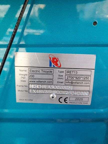 IR IRET13 Electric Tricycle w/ Bed