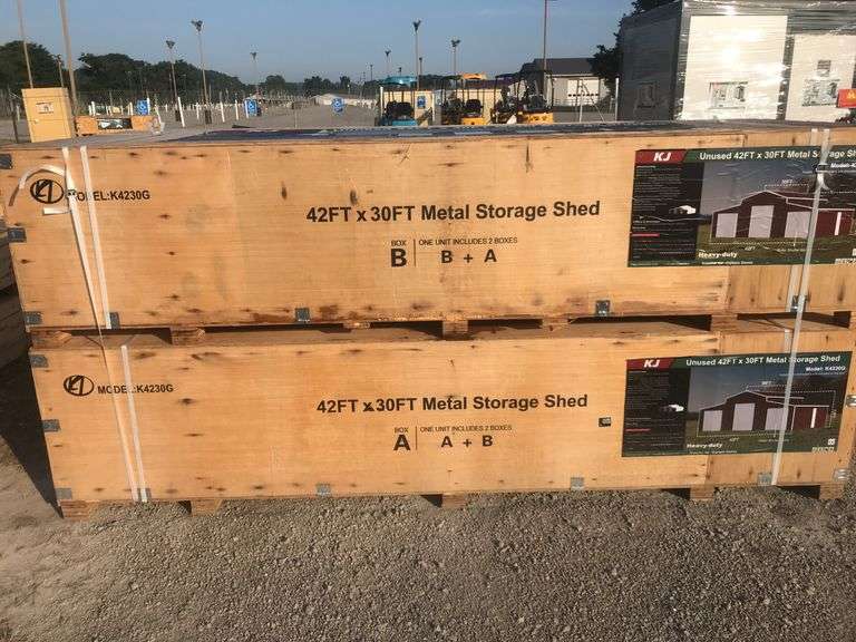 KJ 42FT x 30FT Metal Storage Shed