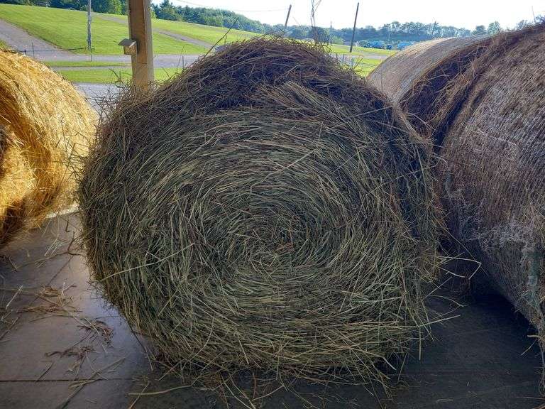 2 Round Bales 1st Mix Grass (4x4) Stored inside (2024)