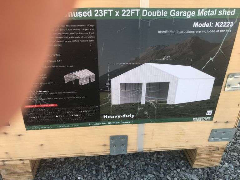 KJ 23ftx22ft Double Garage Metal shed