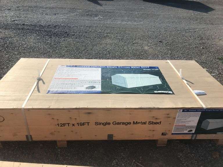 KJ  12ftx20ft Single Garage Metal Shed