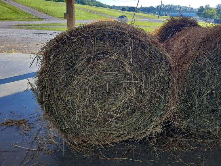 2 Round Bales 1st Mix Grass (4x4) Stored inside (2024)