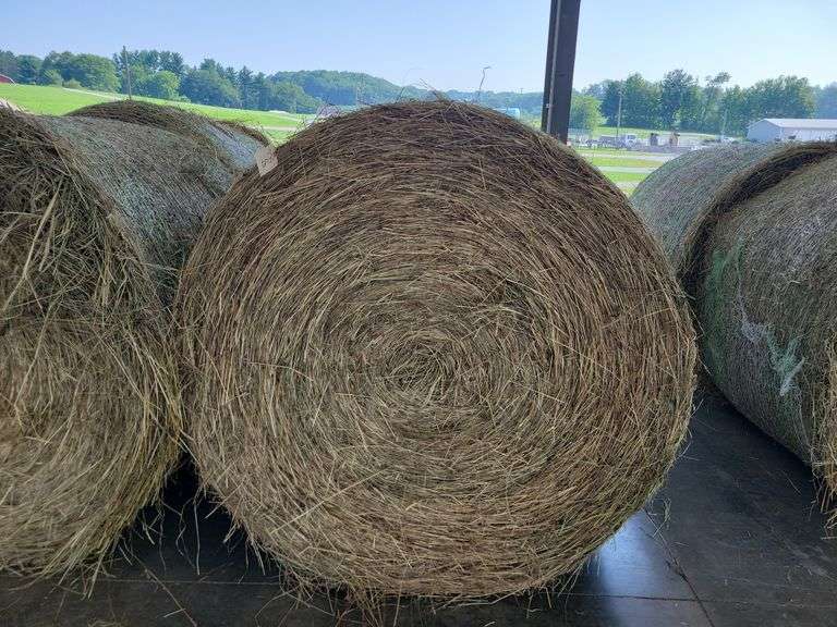 2 Round Bales 1st Orch Alf Clover (4x5) Net Wrapped Stored Inside