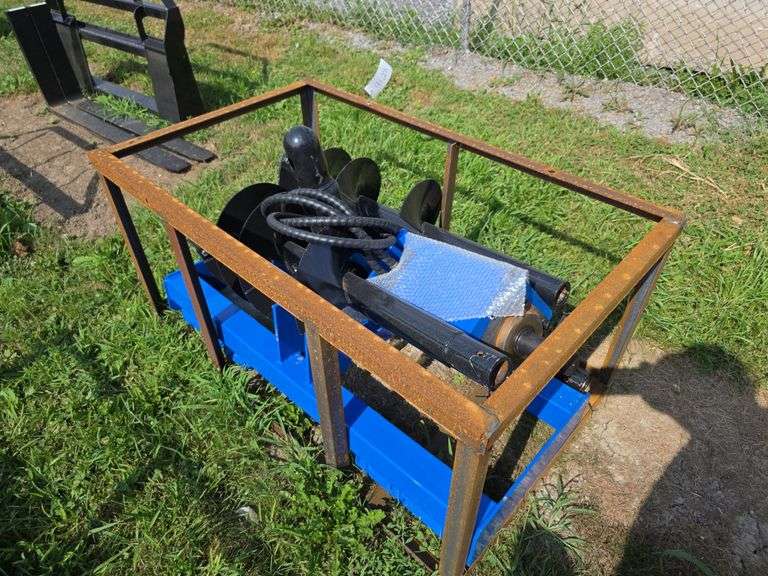Mower King Skid Loader Auger Attachment w/ 6", 12" & 14" Bits
