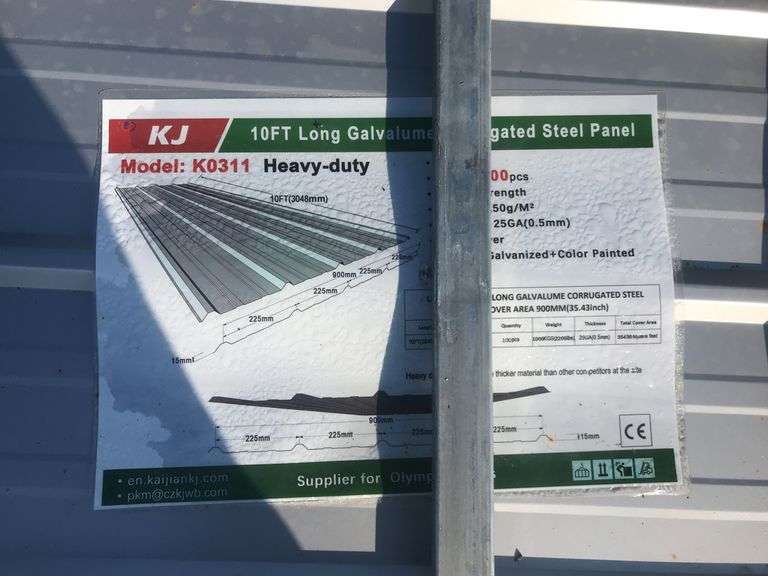 KJ 100 Sheets 10' x 3' Galvalume Roofing / Siding