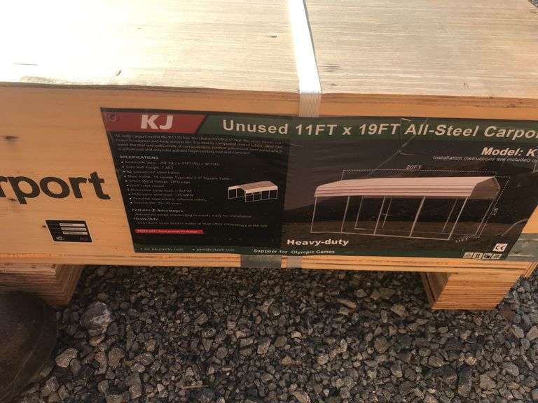 KJ 11FTx19FT All-Steel Carport