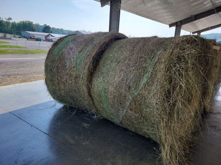 2 Round Bales 1st Orch Alf Clover (4x5) Net Wrapped Stored Inside
