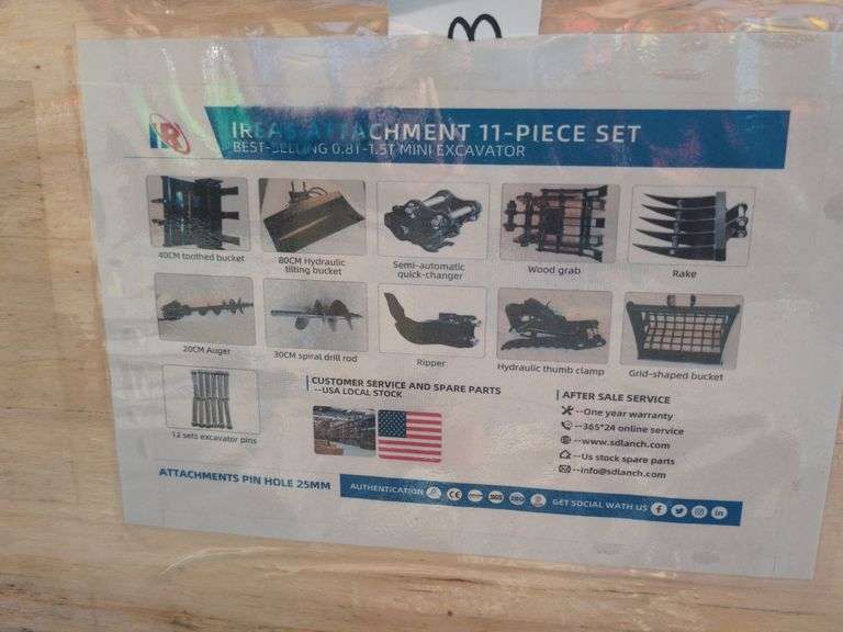 IR 10pc Mini Excavator Attachment Set