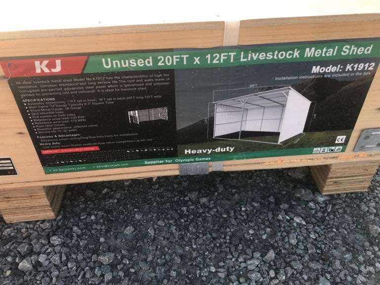 KJ  20FTx12FT Livestock Metal Shed