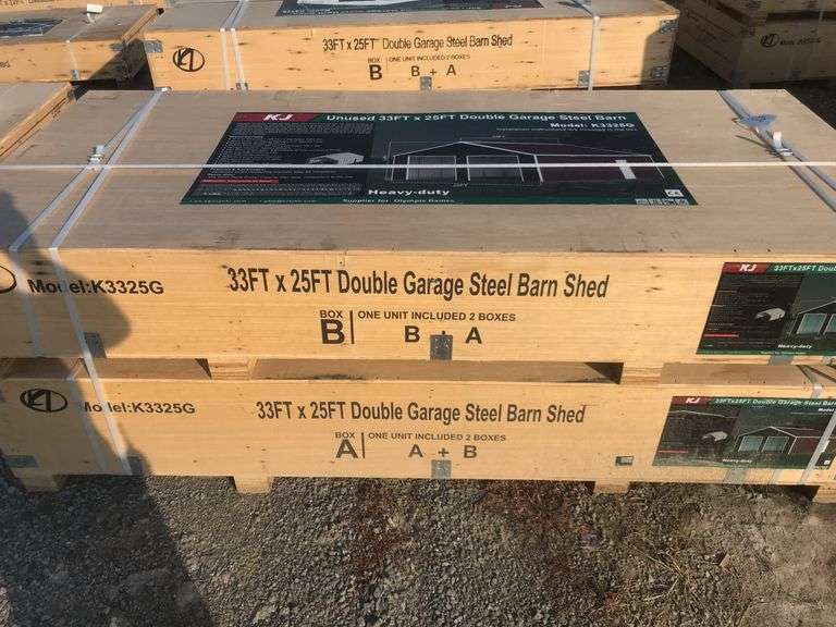 KJ 33FTx25FT Double Garage Steel Barn