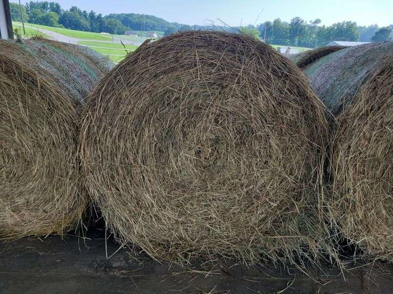 2 Round Bales 1st Orch Alf Clover (4x5) Net Wrapped Stored Inside